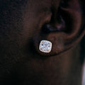 Cushion Cut Earrings in Rose Gold