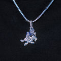 Dallas Cowboys Official NFL Vintage Logo Pendant in White Gold