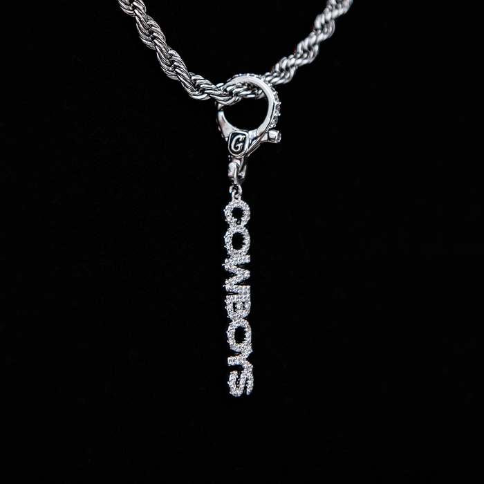 Dallas Cowboys Official NFL Wordmark Logo Clip On Pendant - White Gold