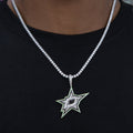 Dallas Stars Official NHL Logo Pendant in White Gold
