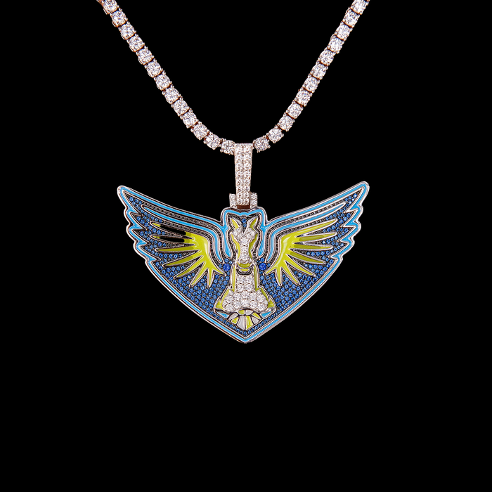 Dallas Wings Official WNBA Logo Pendant in White Gold