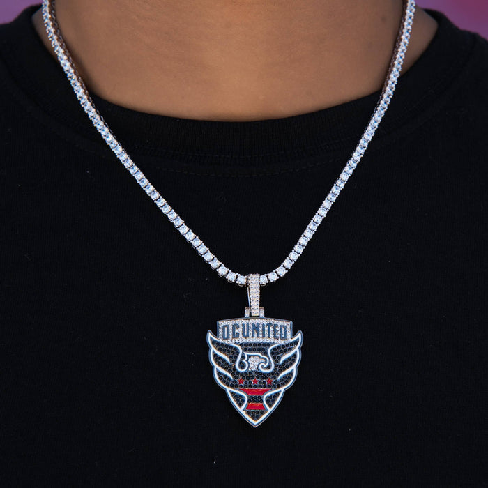 D.C. United Official MLS Logo Pendant in White Gold