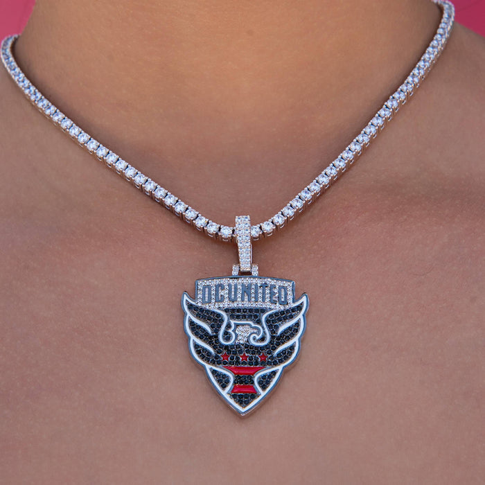 D.C. United Official MLS Logo Pendant in White Gold
