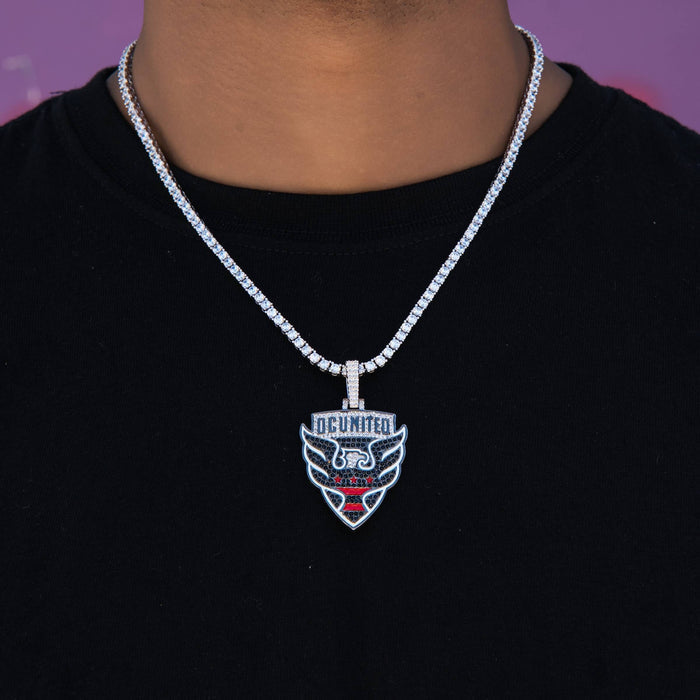 D.C. United Official MLS Logo Pendant in White Gold
