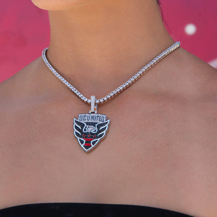 D.C. United Official MLS Logo Pendant in White Gold