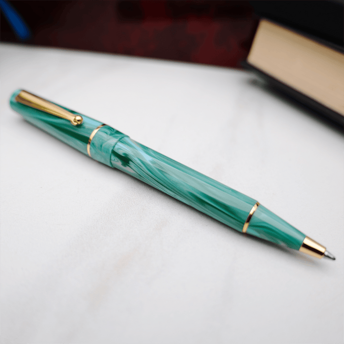 Delta Duna "P" Ballpoint Pen - Vortex Green - Gold Trim - Pen Boutique Ltd