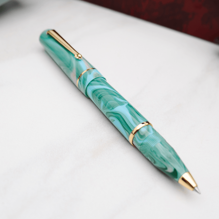Delta Duna "P" Ballpoint Pen - Vortex Green - Gold Trim - Pen Boutique Ltd