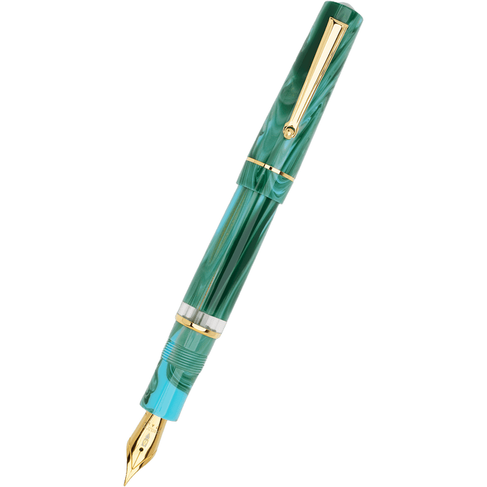 Delta Duna "P" Fountain Pen - Vortex Green - Gold Trim - Pen Boutique Ltd
