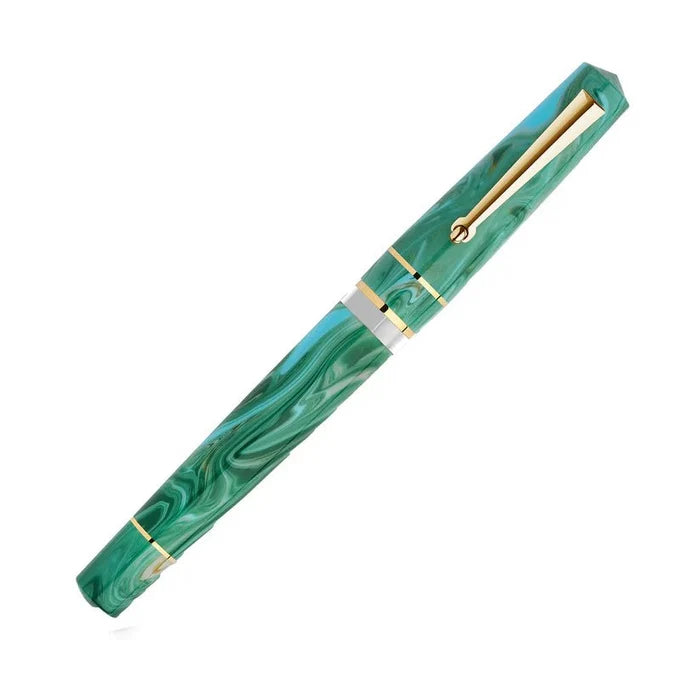 Delta Duna "P" Fountain Pen - Vortex Green - Gold Trim - Pen Boutique Ltd