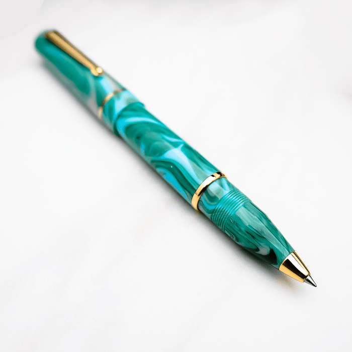 Delta Duna "P" Rollerball Pen - Vortex Green - Gold Trim - Pen Boutique Ltd