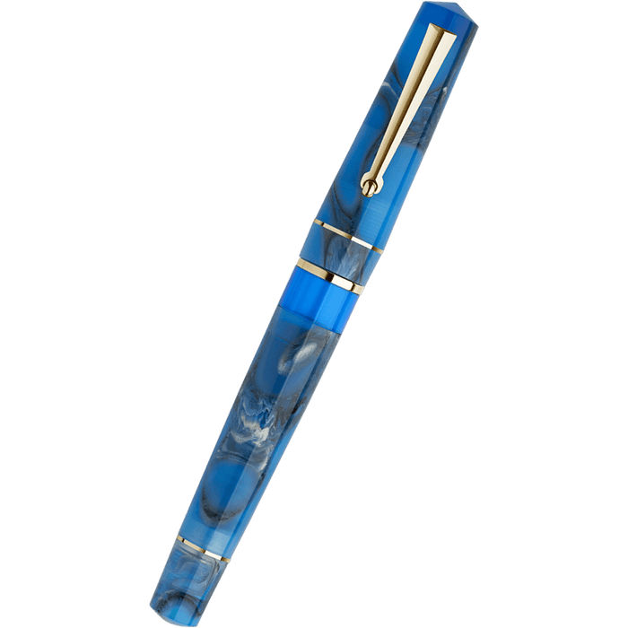 Delta Duna Reborn Fountain Pen - Blue Oasis - Steel - Pen Boutique Ltd