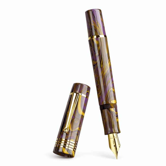 Delta Neo Gallery Fountain Pen - Iris - Gold Trim (Numbered Edition) - Pen Boutique Ltd