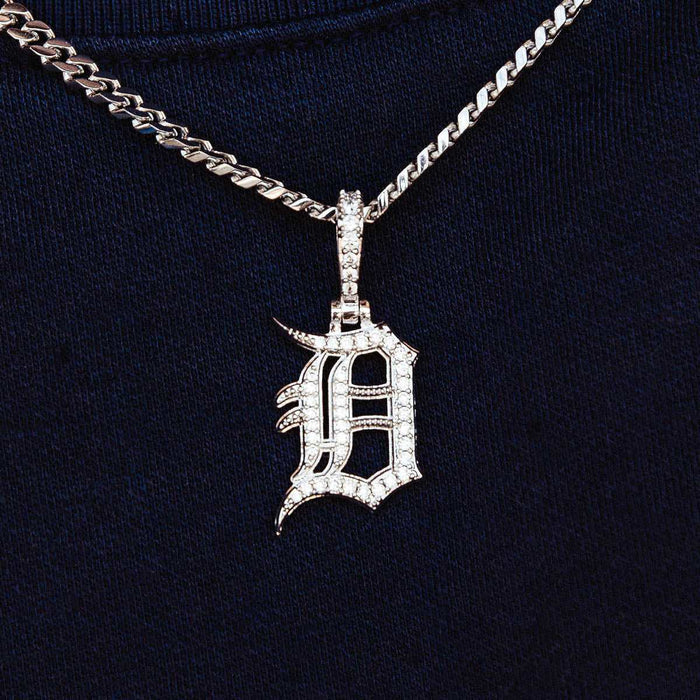 Detroit Tigers Micro Pendant in White Gold - The GLD Shop