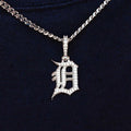Detroit Tigers Micro Pendant in White Gold - The GLD Shop