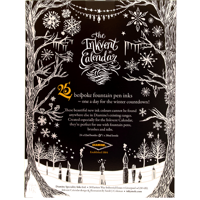 Diamine Inkvent Inks - 2024 Calendar (Black Edition) - Pen Boutique Ltd