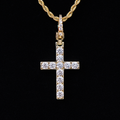 Diamond Cross Clip On Pendant in Yellow Gold