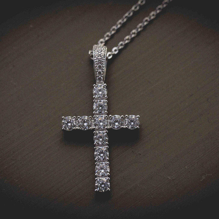 White Gold Diamond Cross - The GLD Shop