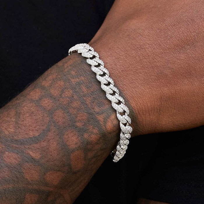 Diamond Cuban Chain + Bracelet Gift Bundle in White Gold - 8.5mm