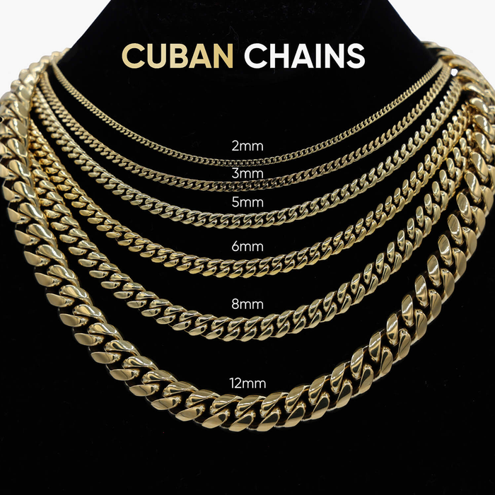 Diamond Cuban Chain in Rose/White Gold - 8.5mm