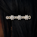 Diamond Flower Barrette in Yellow Gold- 7mm