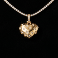 Diamond GLD Star Heart Pendant in Yellow Gold