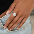 Diamond Heart Cluster Ring in White Gold Vermeil
