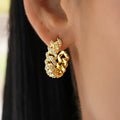Diamond Prong Hoop Earrings in Yellow Gold