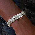 Diamond Prong Link Bracelet in Yellow Gold - 12mm - The GLD Shop