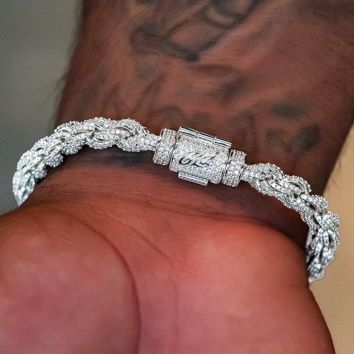 Diamond Rope Chain + Bracelet Bundle in White Gold- 7mm
