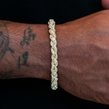 Diamond Rope Chain Bracelet in Yellow Gold- 7mm