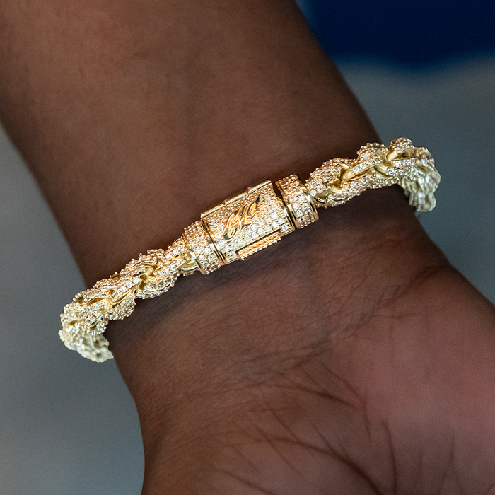 Diamond Rope Necklace + Bracelet Bundle in Yellow Gold- 7mm