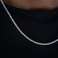 Round Cut Tennis Chain in White Gold- 2mm