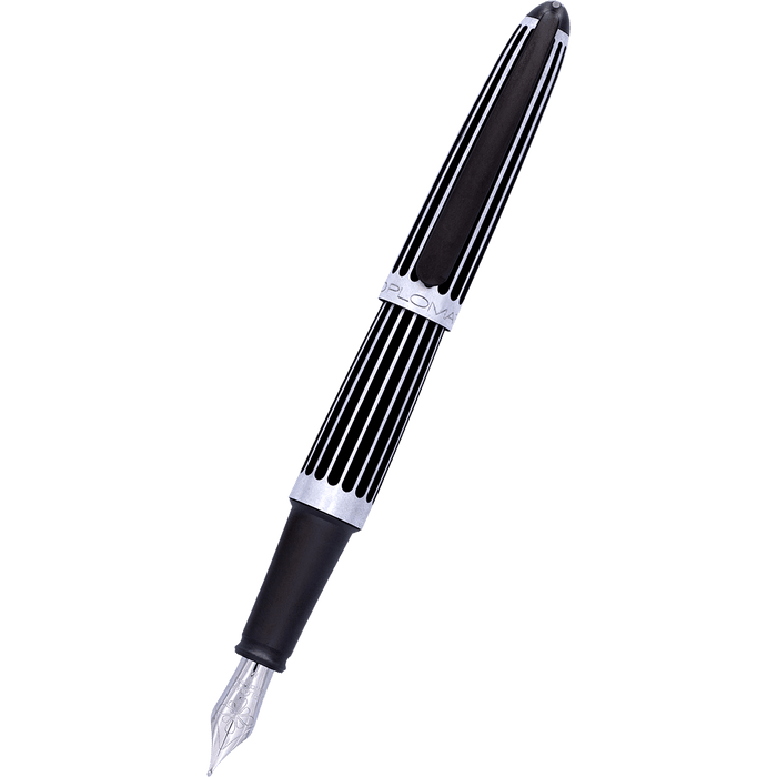 Diplomat Aero Fountain Pen - Stripes Black - Pen Boutique Ltd