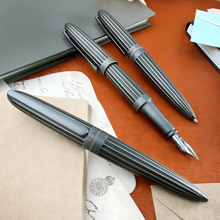 Diplomat Aero Stripes easyFLOW Ballpoint Pen - Oxyd Brass - Pen Boutique Ltd