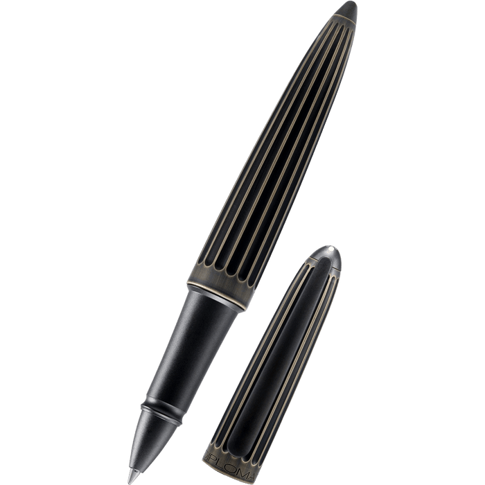 Diplomat Aero Stripes Rollerball Pen - Oxyd Brass - Pen Boutique Ltd