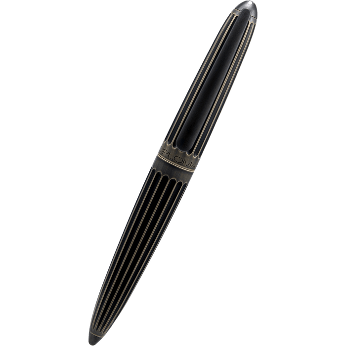 Diplomat Aero Stripes Rollerball Pen - Oxyd Brass - Pen Boutique Ltd