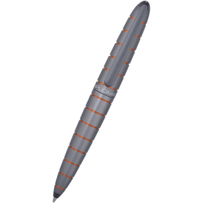 Diplomat Elox Ring Ballpoint Pen - Grey/Orange - Pen Boutique Ltd