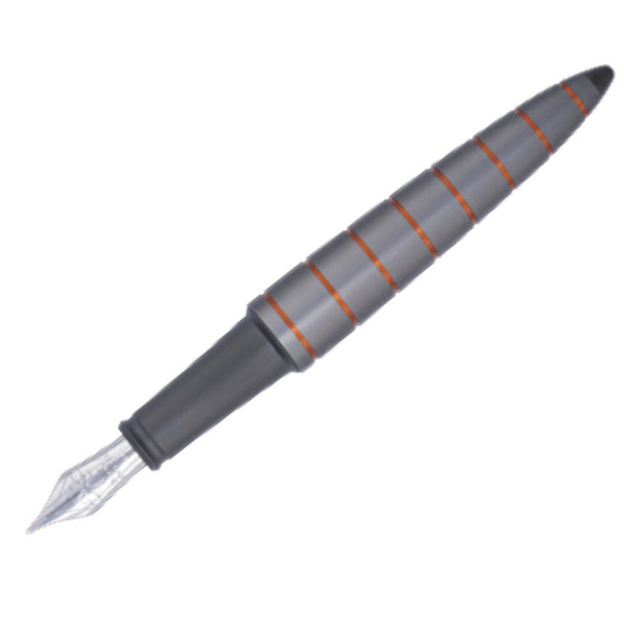 Diplomat Elox Ring Fountain Pen - Grey/Orange - Steel Nib - Pen Boutique Ltd