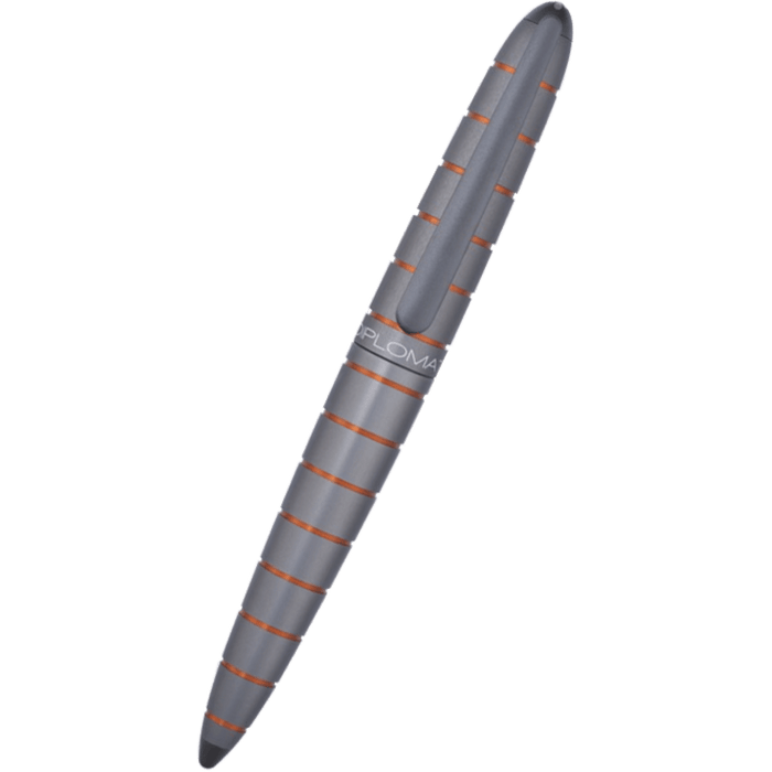 Diplomat Elox Ring Rollerball Pen - Grey/Orange - Pen Boutique Ltd