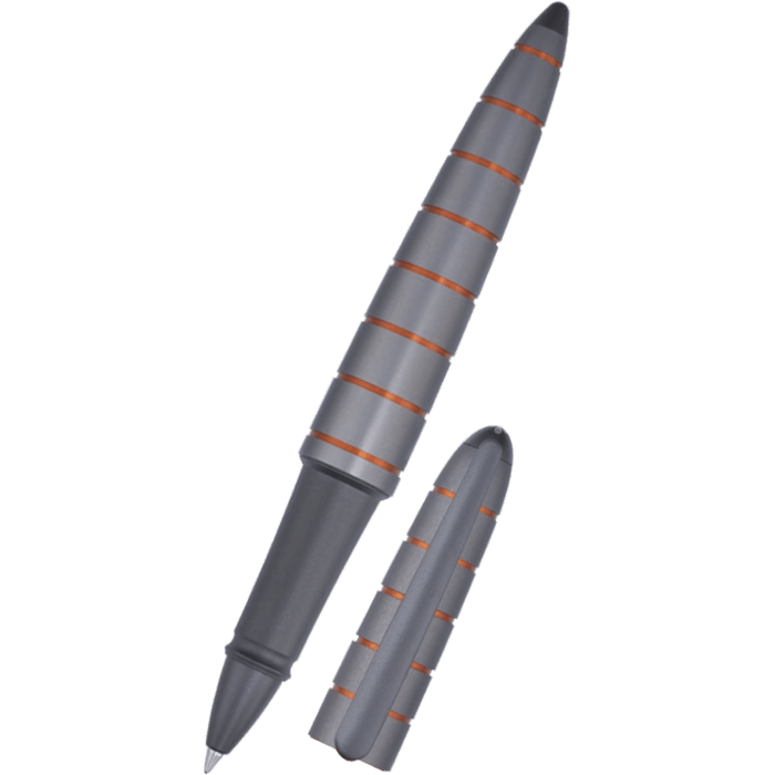 Diplomat Elox Ring Rollerball Pen - Grey/Orange - Pen Boutique Ltd