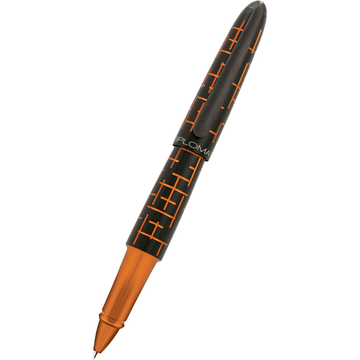 Diplomat Elox Rollerball Pen - Matrix Black Orange - Pen Boutique Ltd