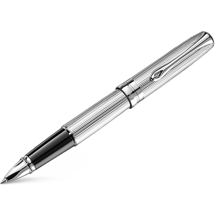 Diplomat Excellence A2 Rollerball Pen - Guilloche Chrome - Pen Boutique Ltd