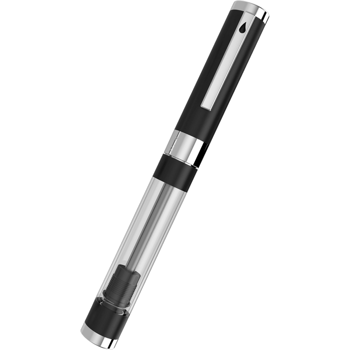 Diplomat Nexus Demo Fountain Pen - Black - Chrome Trim (Limited Edition) - Pen Boutique Ltd
