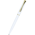 Diplomat Traveller EasyFLOW Ballpoint Pen - Snowwhite - Gold Trim - Pen Boutique Ltd