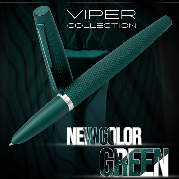 Diplomat Viper Fountain Pen - Green Quilloche - Pen Boutique Ltd