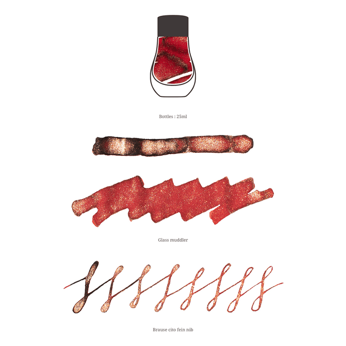 Dominant Industry Pearl Ink Bottle - Christmas Red - 25ml - Pen Boutique Ltd