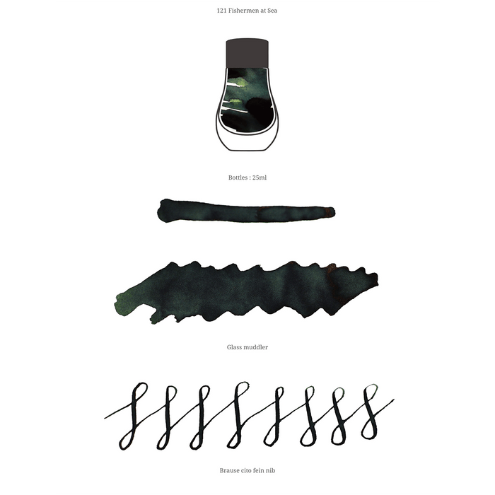 Dominant Industry Standard Ink Bottle - Fishermen at Sea - 25ml ( Painter Series ) - Pen Boutique Ltd