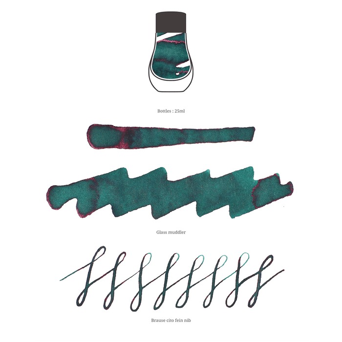 Dominant Industry Standard Ink Bottle - Leaf Green - 25ml - Pen Boutique Ltd