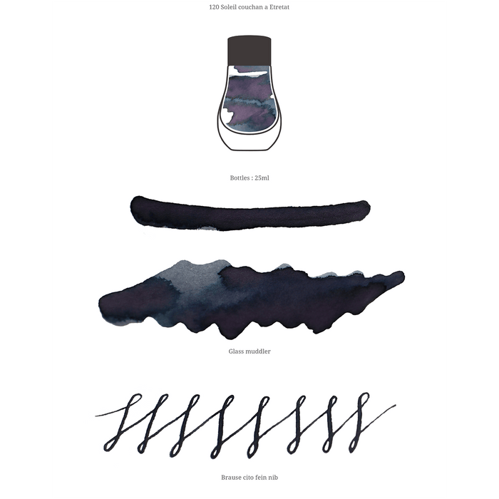 Dominant Industry Standard Ink Bottle - Soleil couchant à Etretat - 25ml ( Painter Series ) - Pen Boutique Ltd