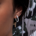 Eternity Hoop Earrings in White Gold-2MM